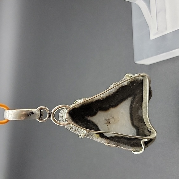 Solar Quartz 925 Sterling Silver Unisex Necklace Large Pendant & Bale EUC - Picture 8 of 8